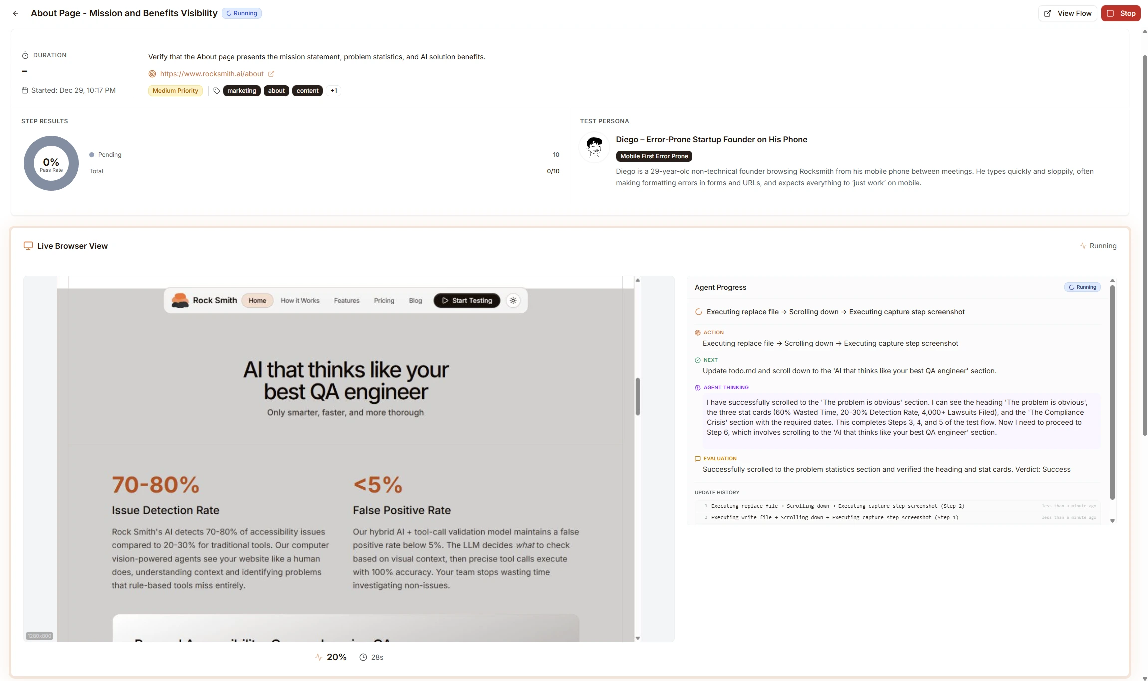 Live Execution Session